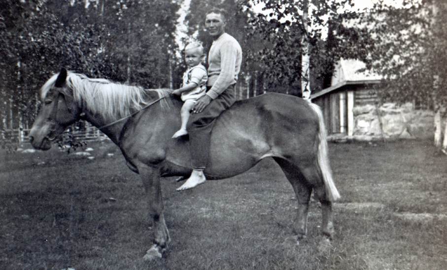 ratsastamassa hevosella